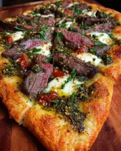 Skirt Steak and Chimichurri Pizza