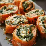 Spinach & Feta Stuffed Salmon Pinwheels