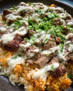 Steak Cheese and Rice