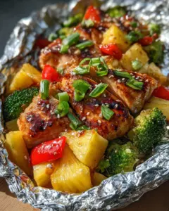 Teriyaki Chicken and Pineapple Foil Packets