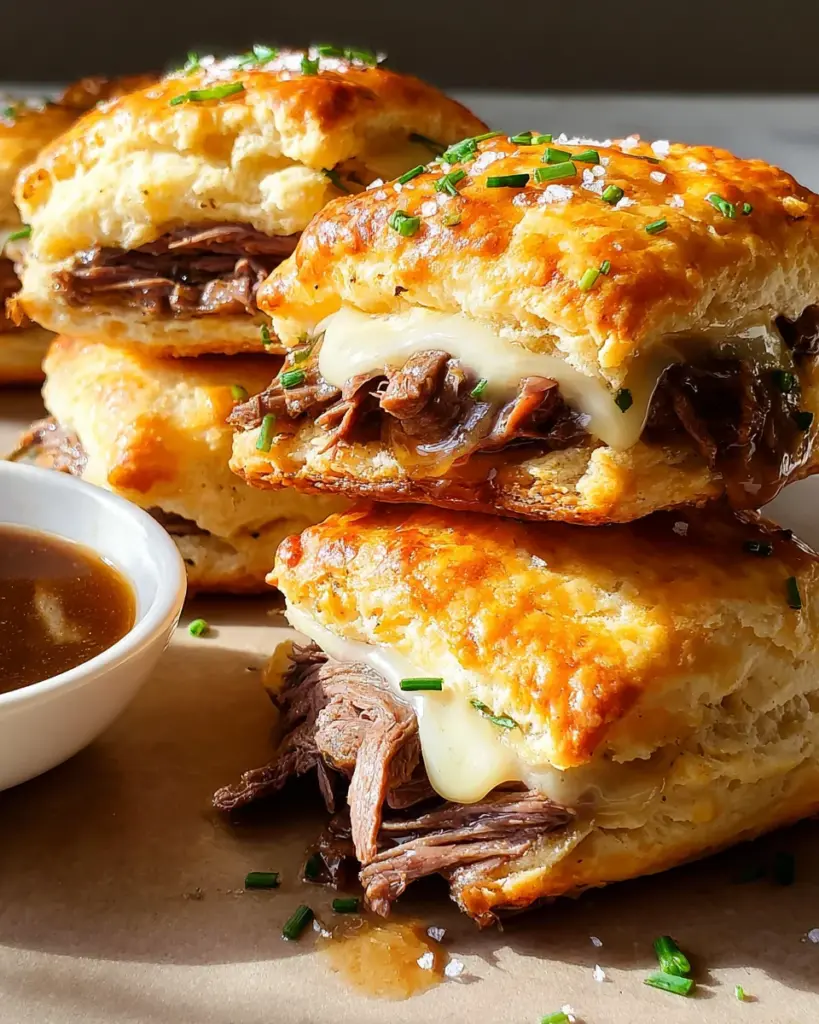 French Dip Stuffed Biscuits