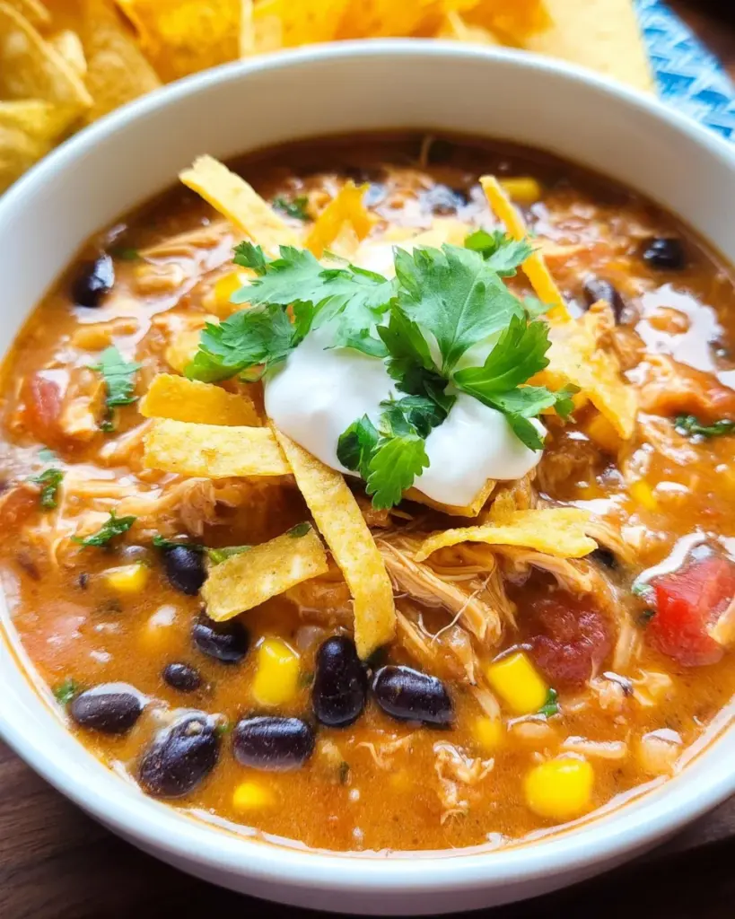 Slow Cooker Chicken Tortilla Soup