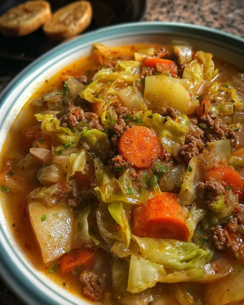 Cabbage Soup with Ground Beef