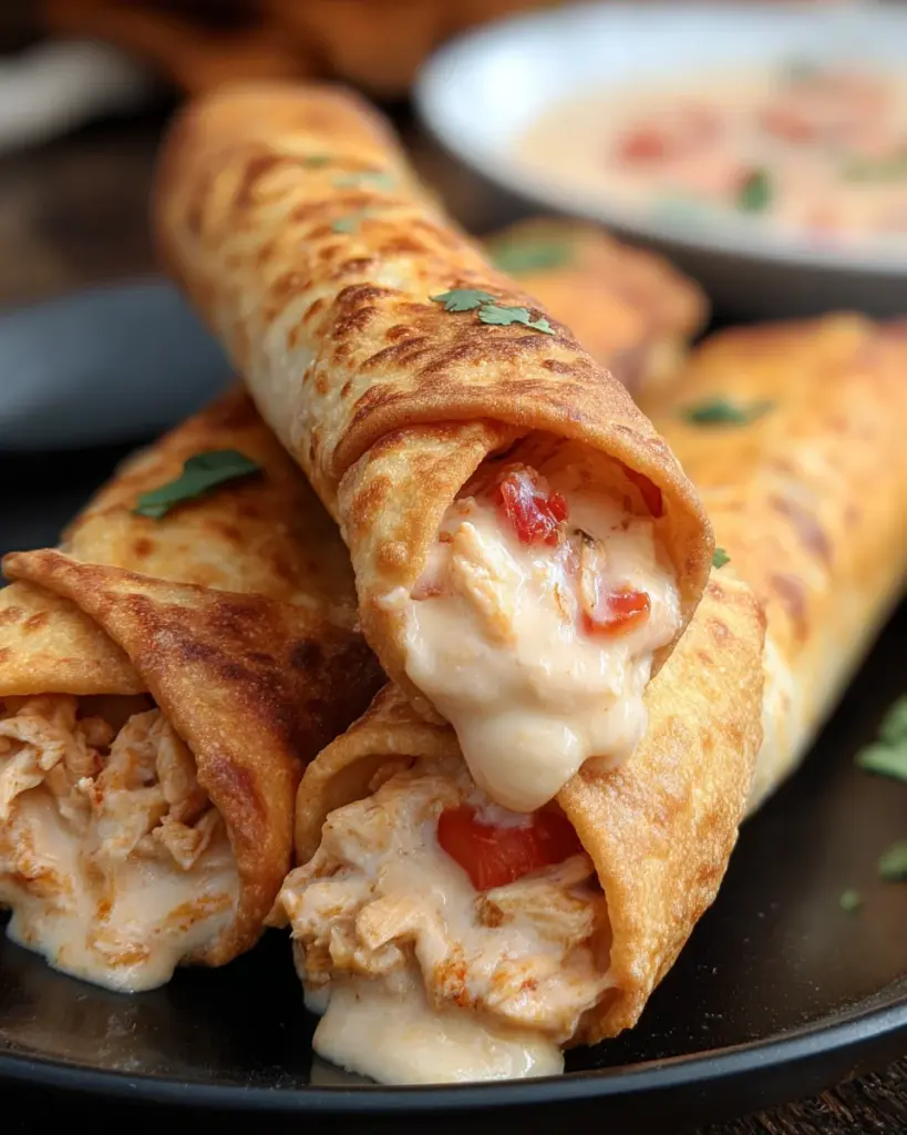 Chicken Taquitos with Queso