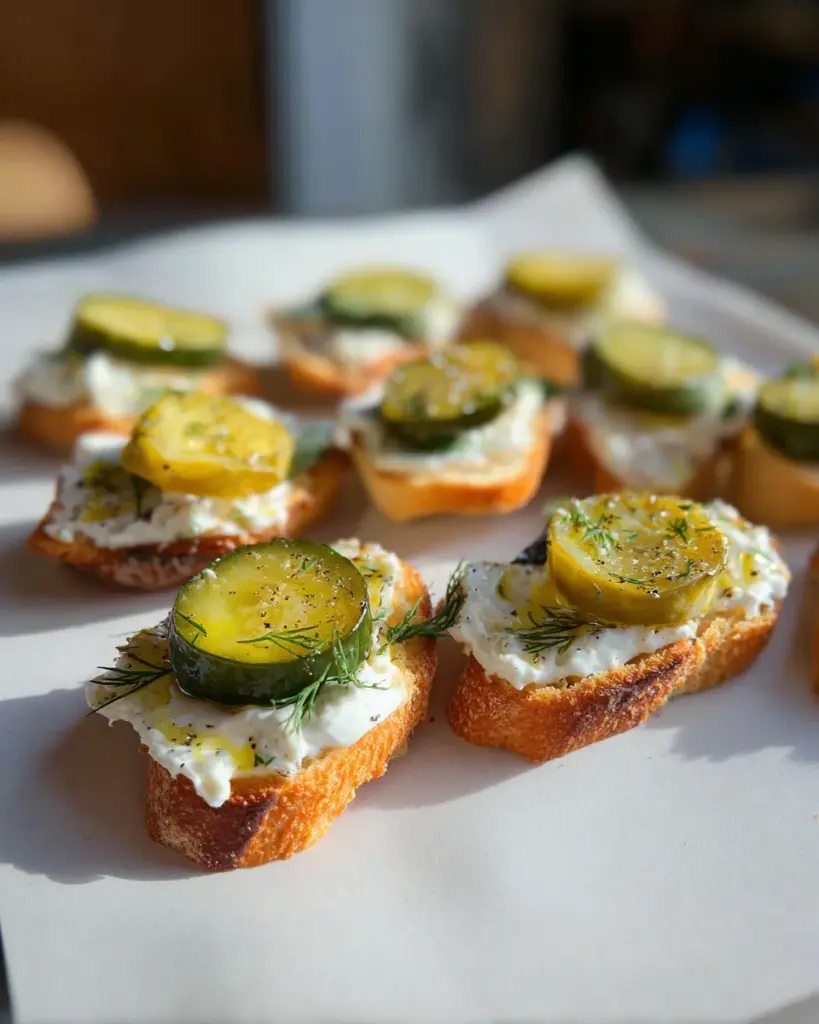 Dill Pickle Crostini