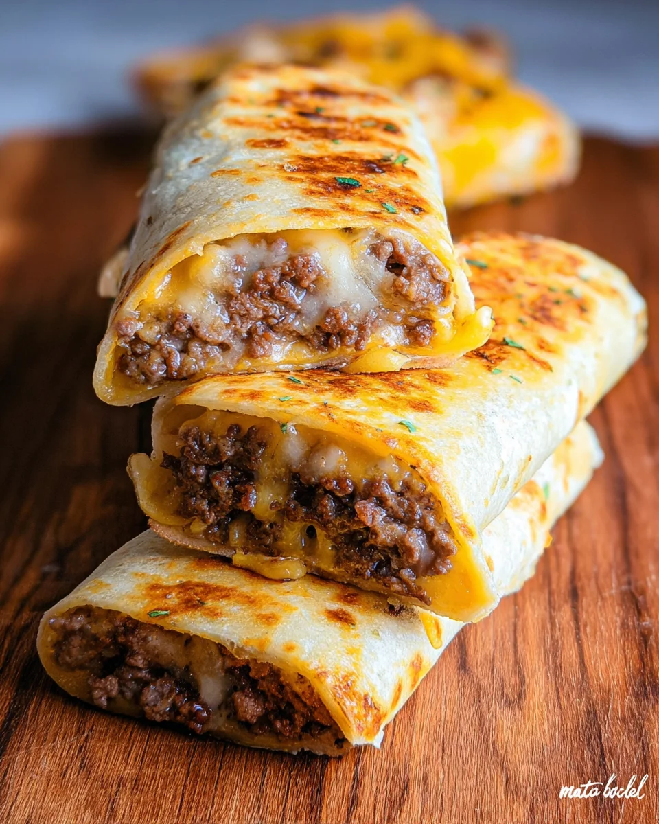 Garlic Butter Cheeseburger Roll Up