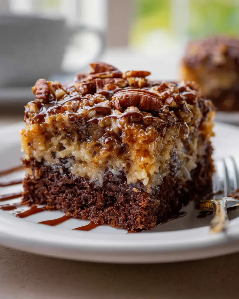 German Chocolate Poke Cake
