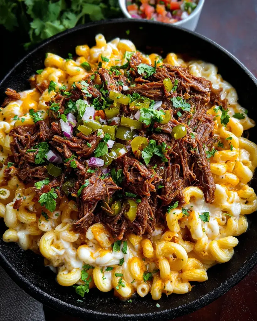 Shredded Beef Macaroni and Cheese