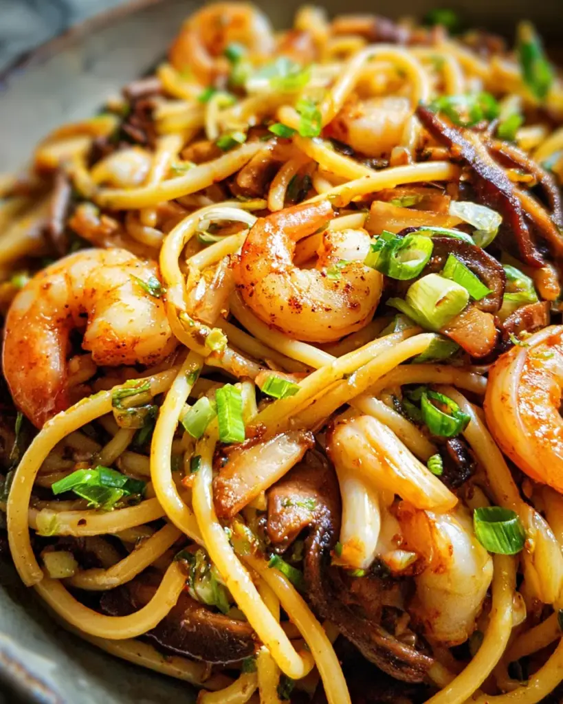 Shrimp Shiitake Noodles