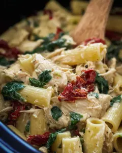 Slow Cooker Tuscan Chicken Pasta