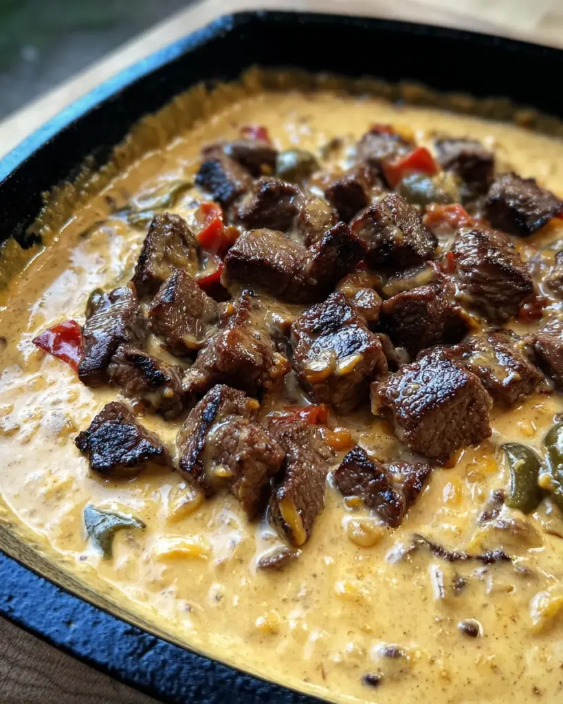 Smoked Queso with Steak Bites
