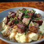 Steak Bites with Mashed Potatoes and Gravy