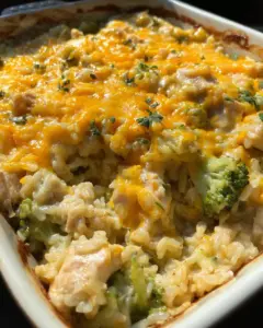 Cheesy Chicken Broccoli Rice Casserole