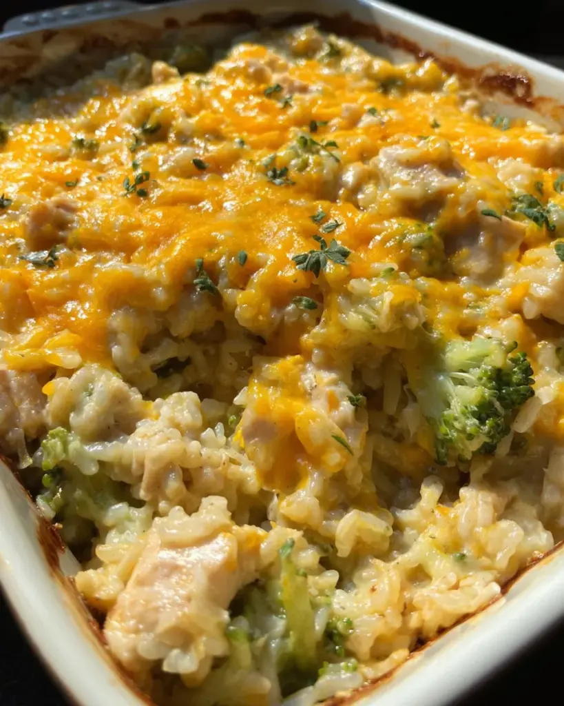 Cheesy Chicken Broccoli Rice Casserole