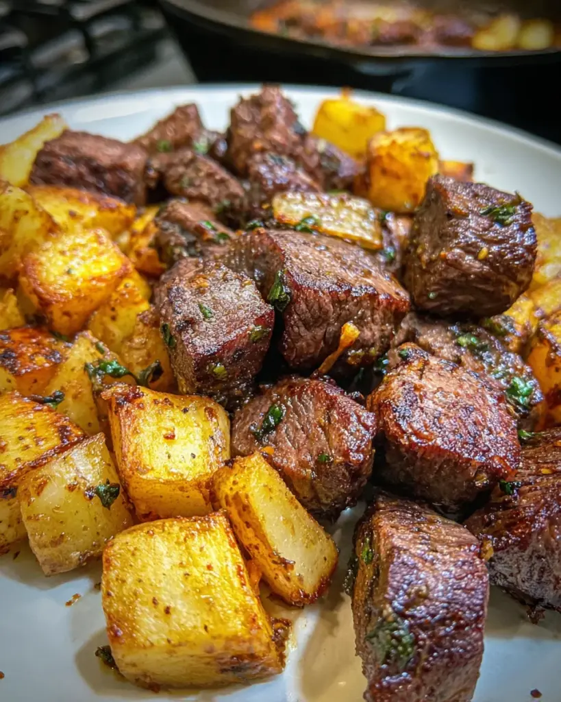 Garlic Butter Steak Bites & Potatoes