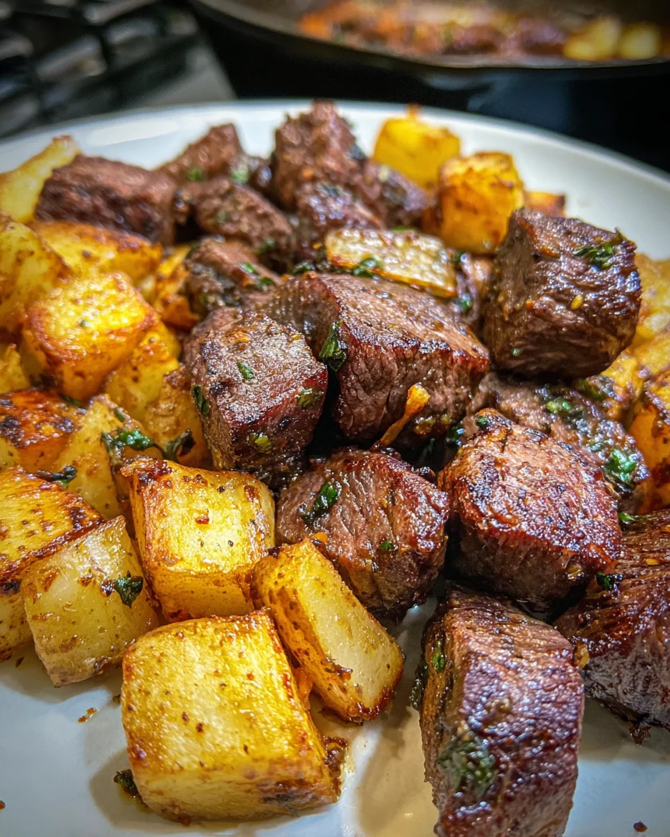 Garlic Butter Steak Bites & Potatoes