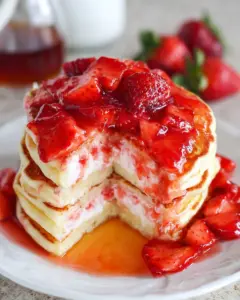 Strawberry Cheesecake Pancakes