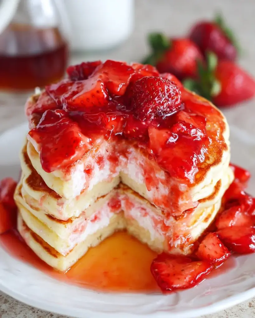 Strawberry Cheesecake Pancakes