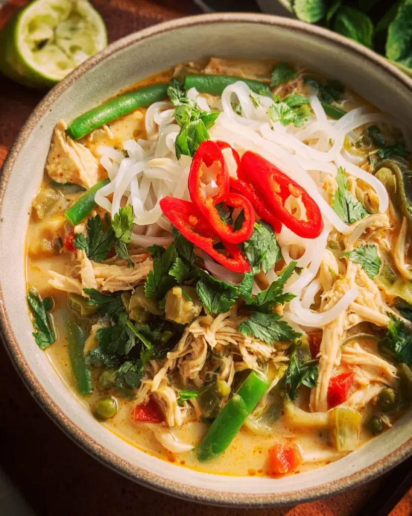 Thai Curry Chicken Soup with Coconut Milk