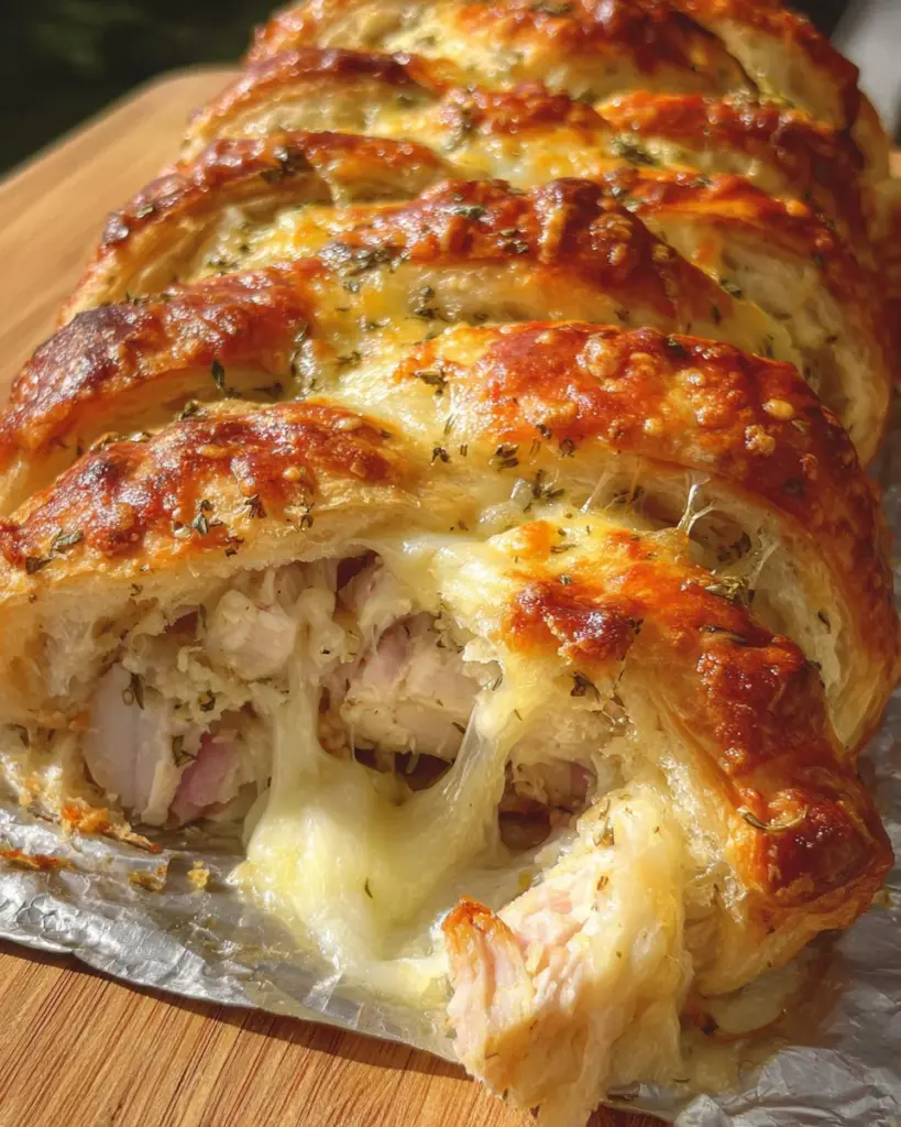 Chicken turkey Swiss Crescent Braid