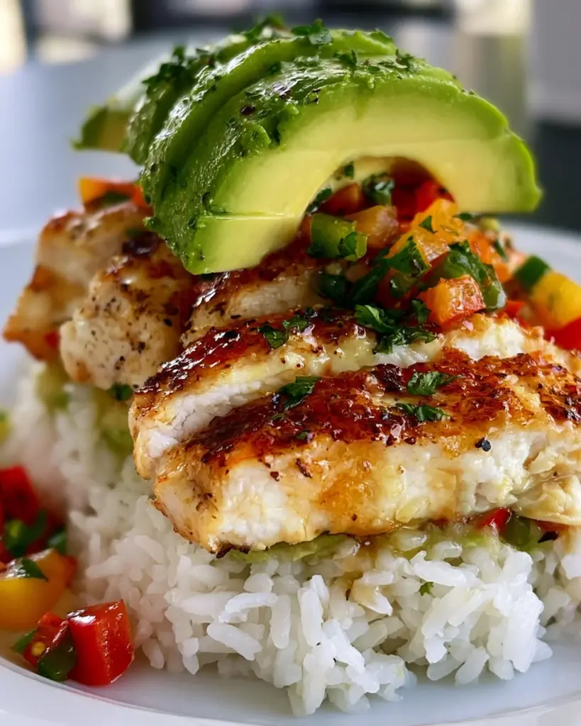 Honey Lime Chicken Avocado Rice Stack: Fresh & Flavorful Meal
