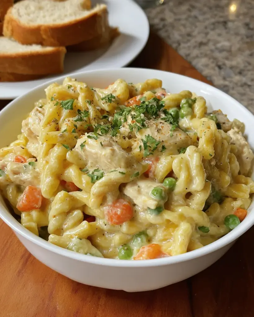 Crockpot Chicken Pot Pie Pasta