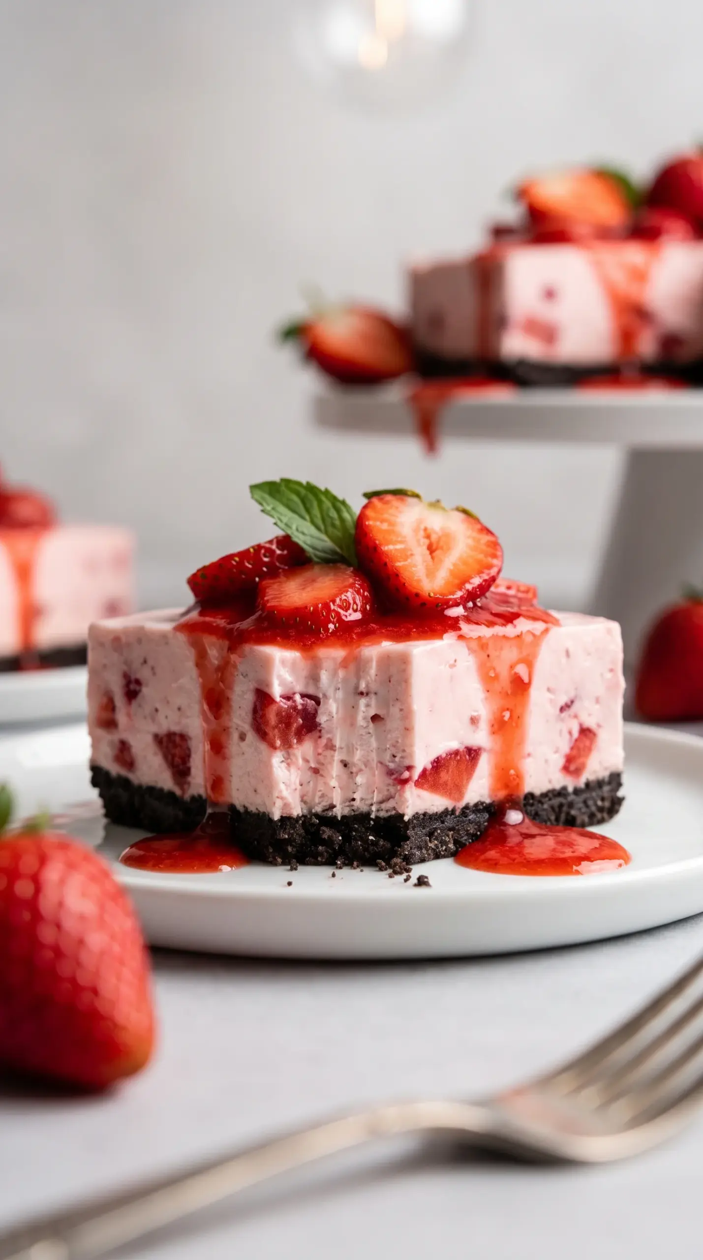 No Bake Strawberry Cheesecake image 2