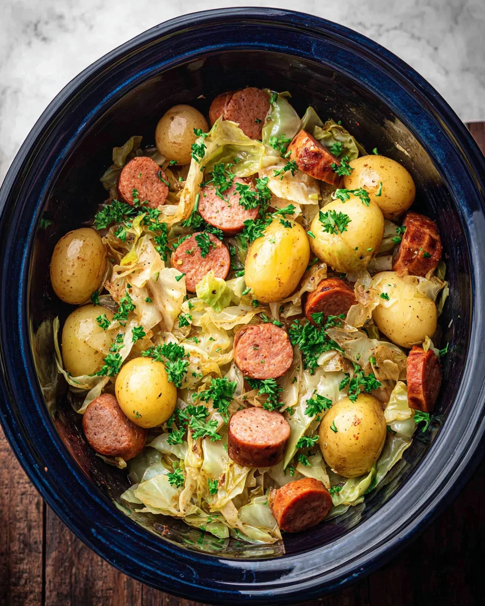 Slow Cooker Cabbage and beef sausage image 2