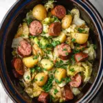 Slow Cooker Cabbage and beef sausage