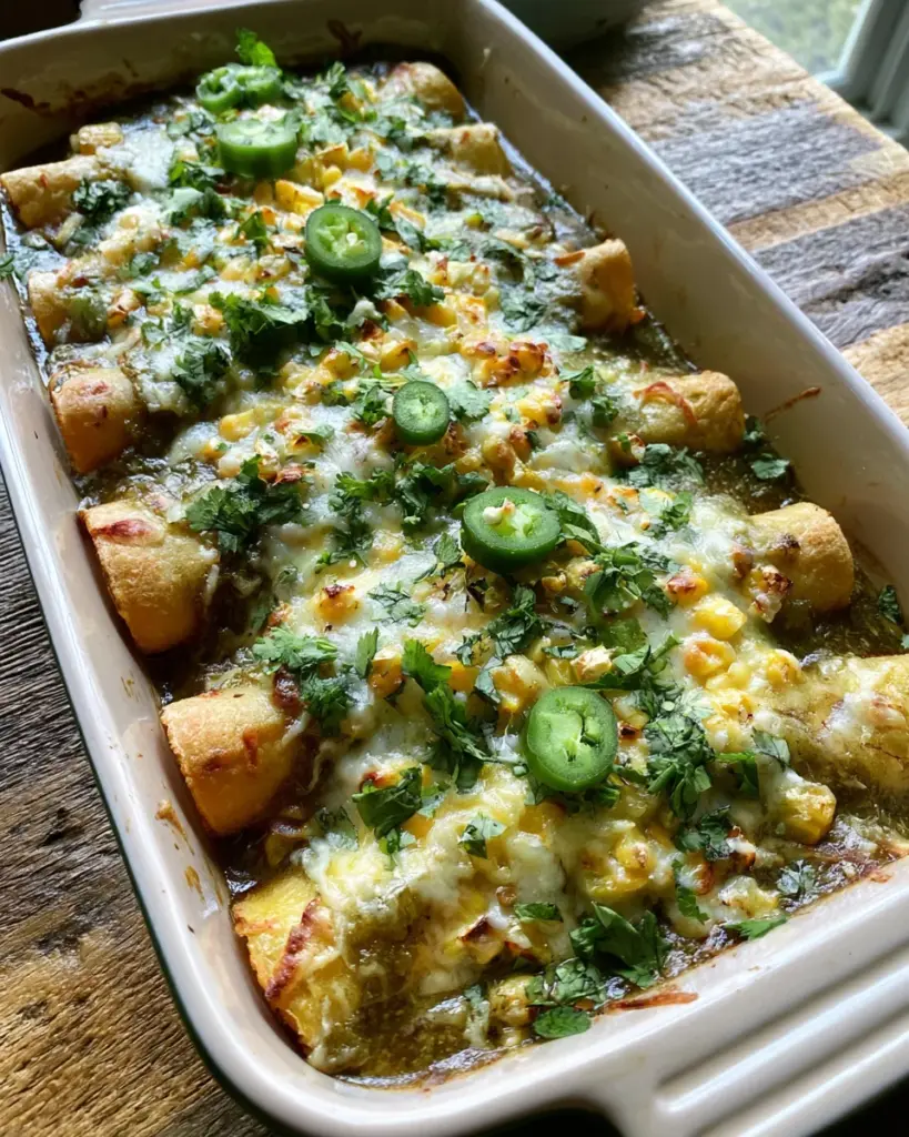 Street Corn Chicken Enchiladas