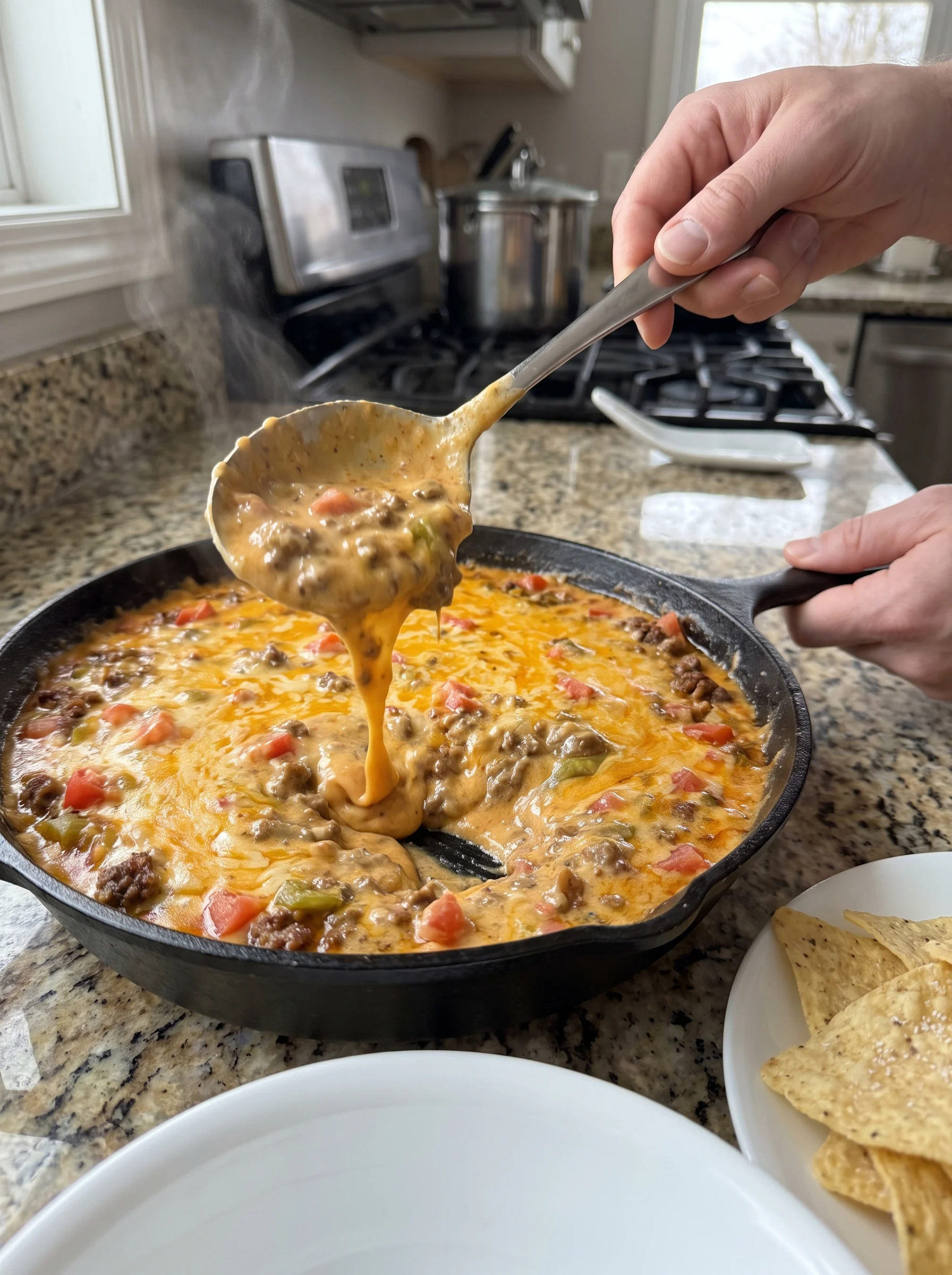 4 Ingredient Beef Queso Dip image 2