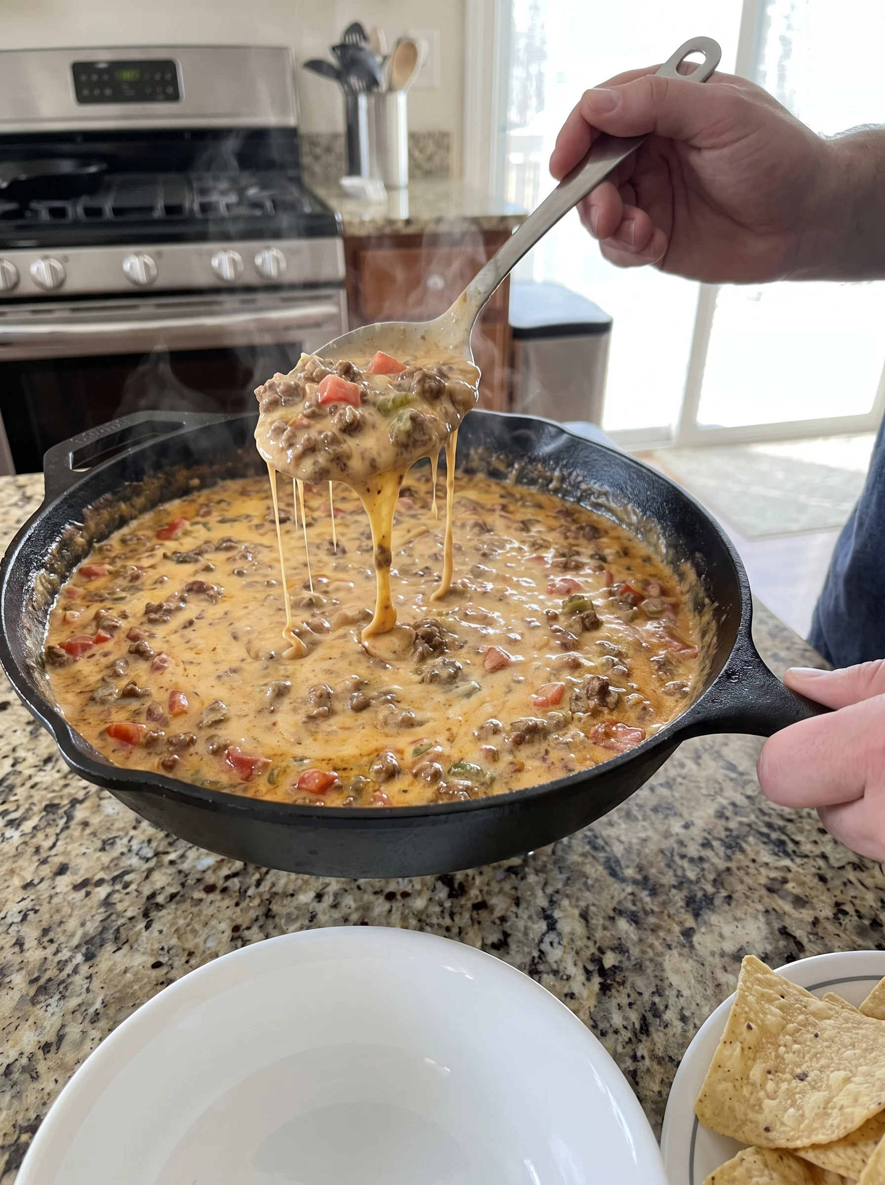 4 Ingredient Beef Queso Dip