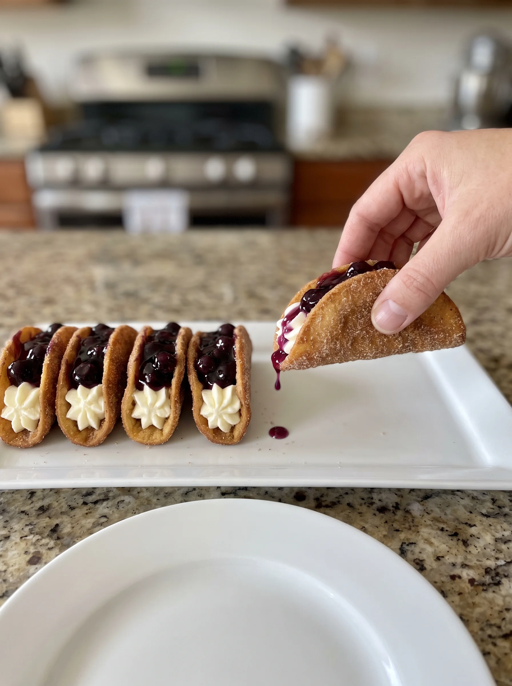 Blueberry Cheesecake Dessert Tacos image 2