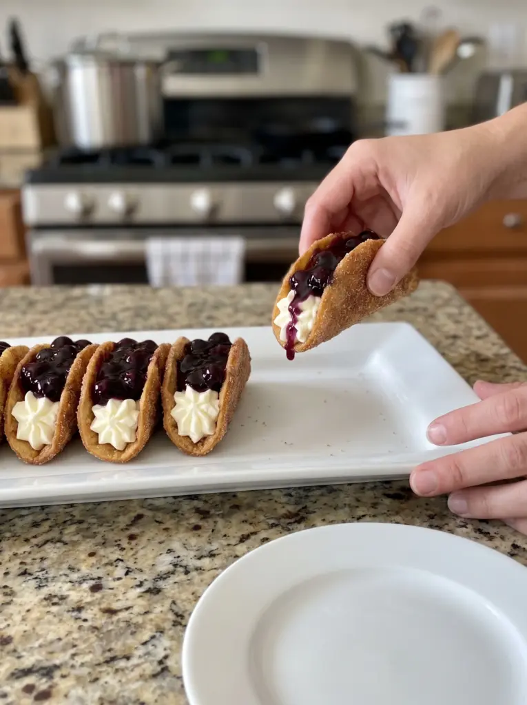 Blueberry Cheesecake Dessert Tacos