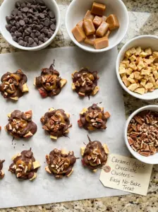 Caramel Apple Chocolate Clusters – Easy No-Bake Treat