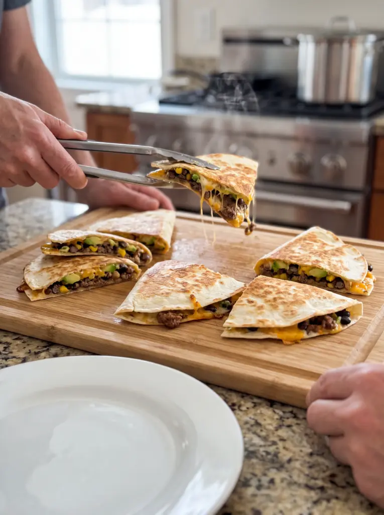Cheesy Ground Beef Quesadillas