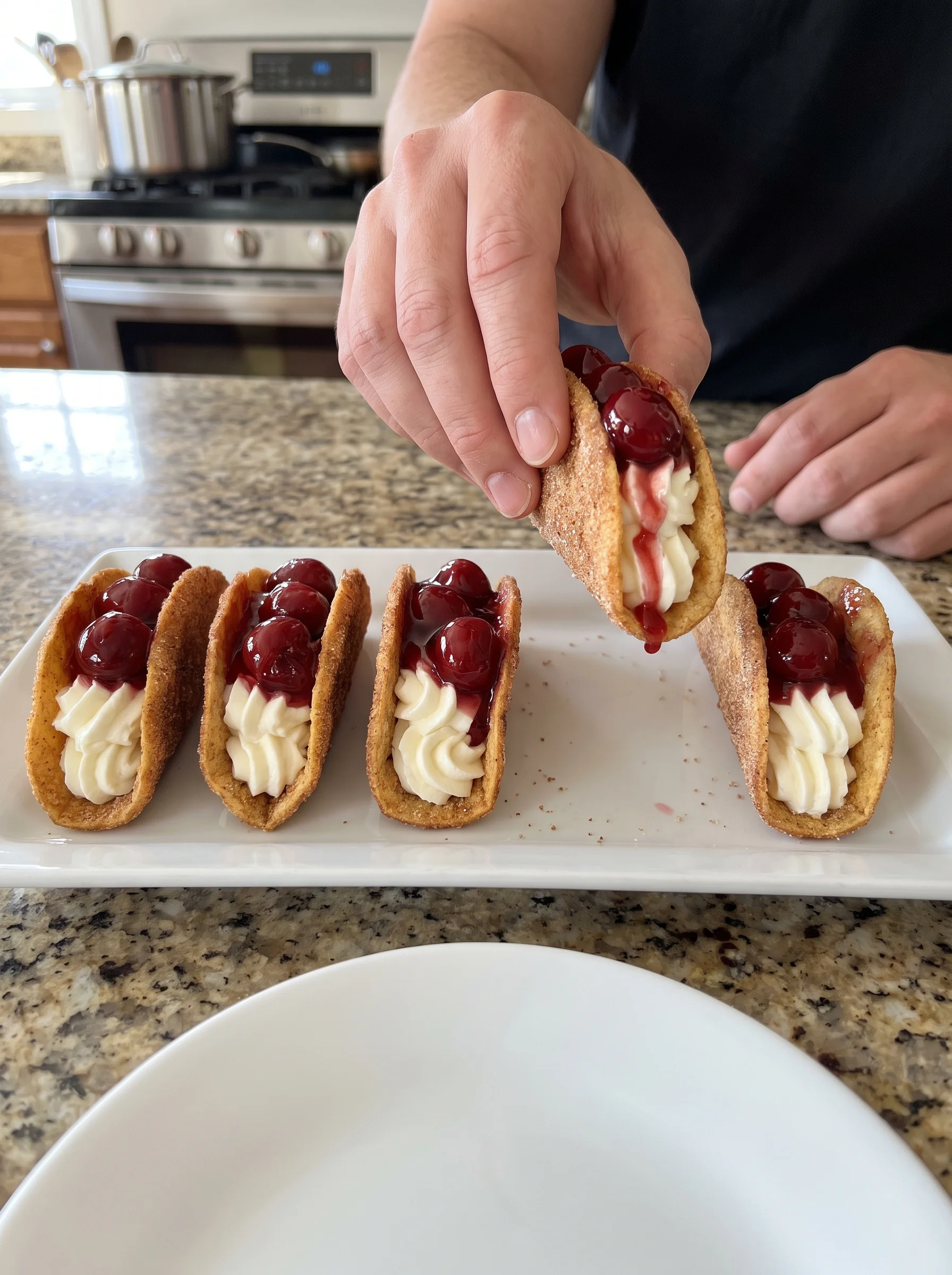 Cherry Cheesecake Tacos image 2