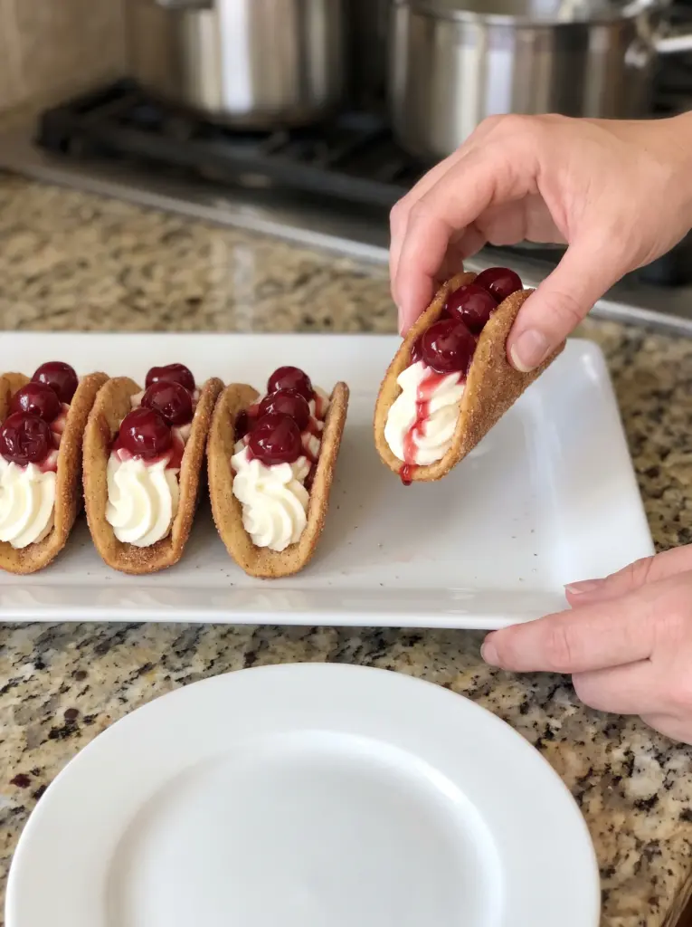 Cherry Cheesecake Tacos