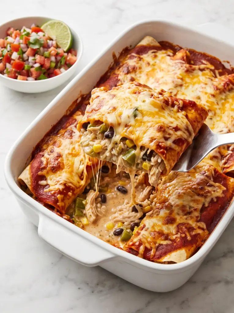 Chicken and Rice Enchiladas