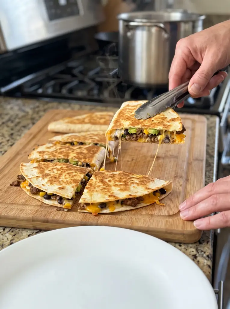 Crispy Ground Beef Quesadilla