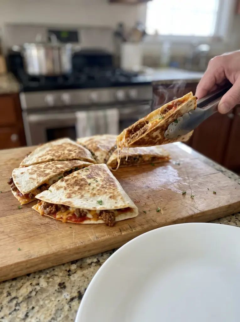 Easy Cheesy Ground Beef Quesadillas
