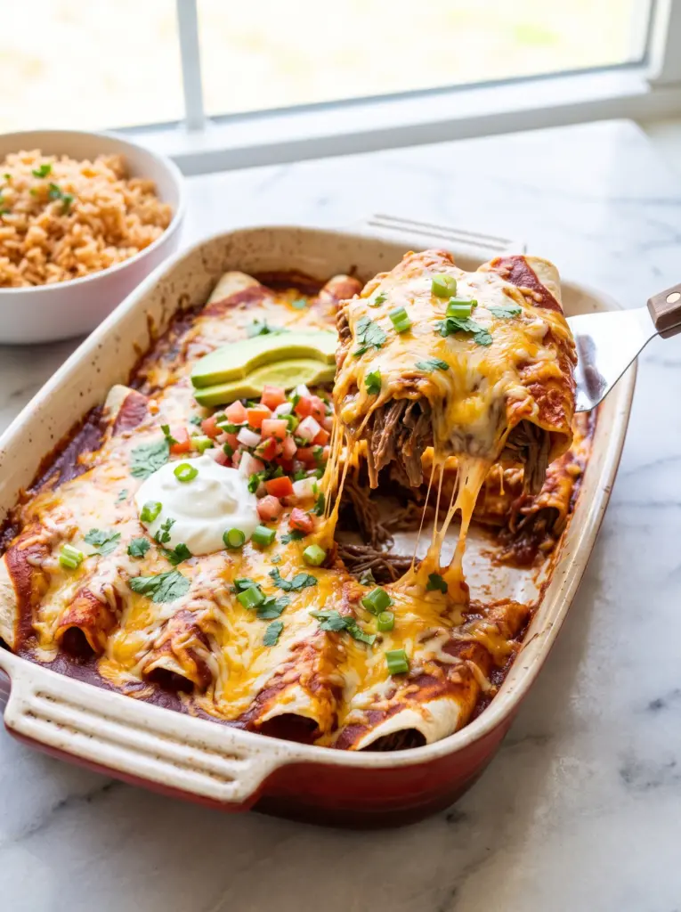 Shredded Beef Enchiladas