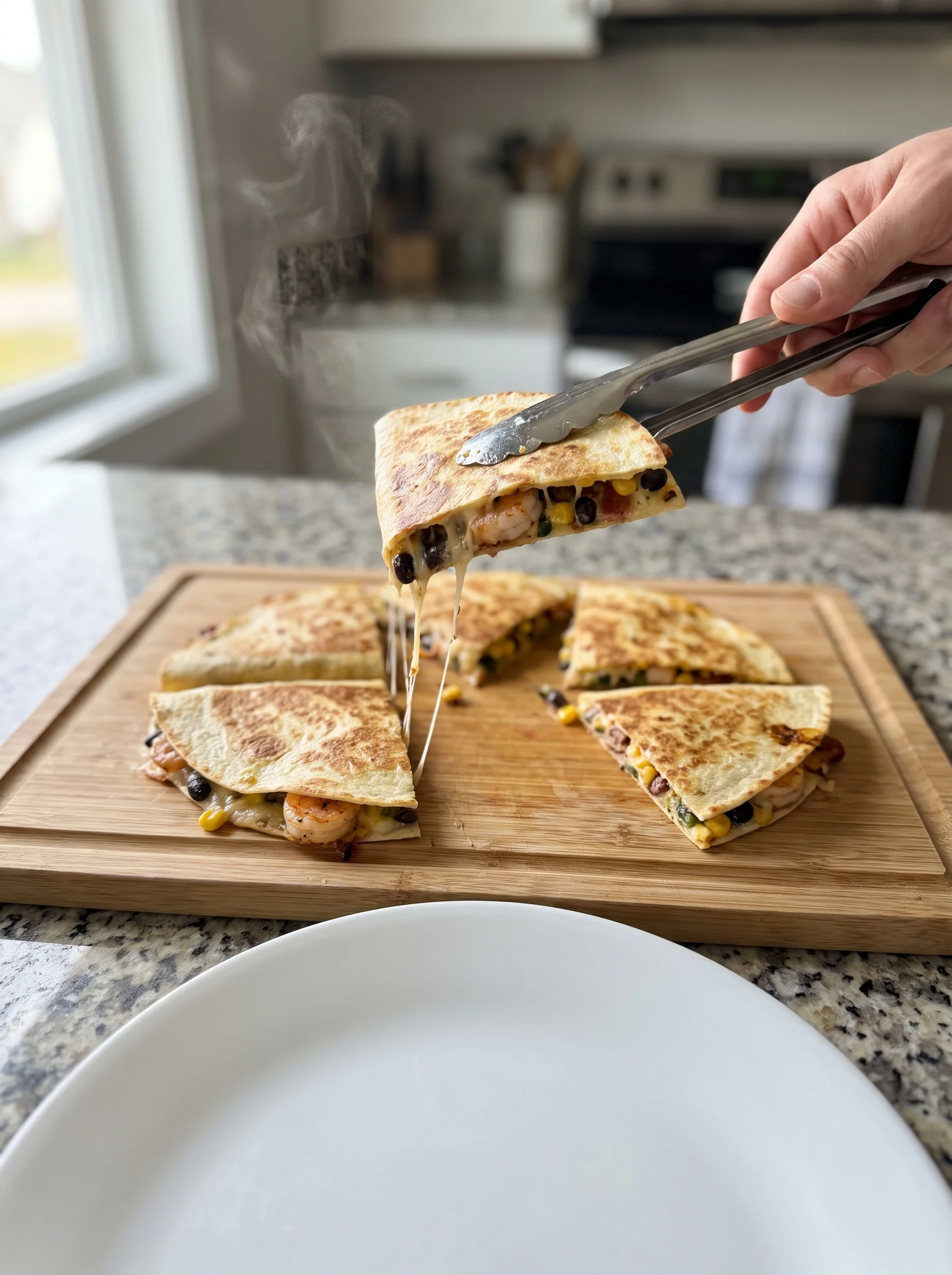 Spicy Shrimp Quesadillas with Black Beans and Corn image 2
