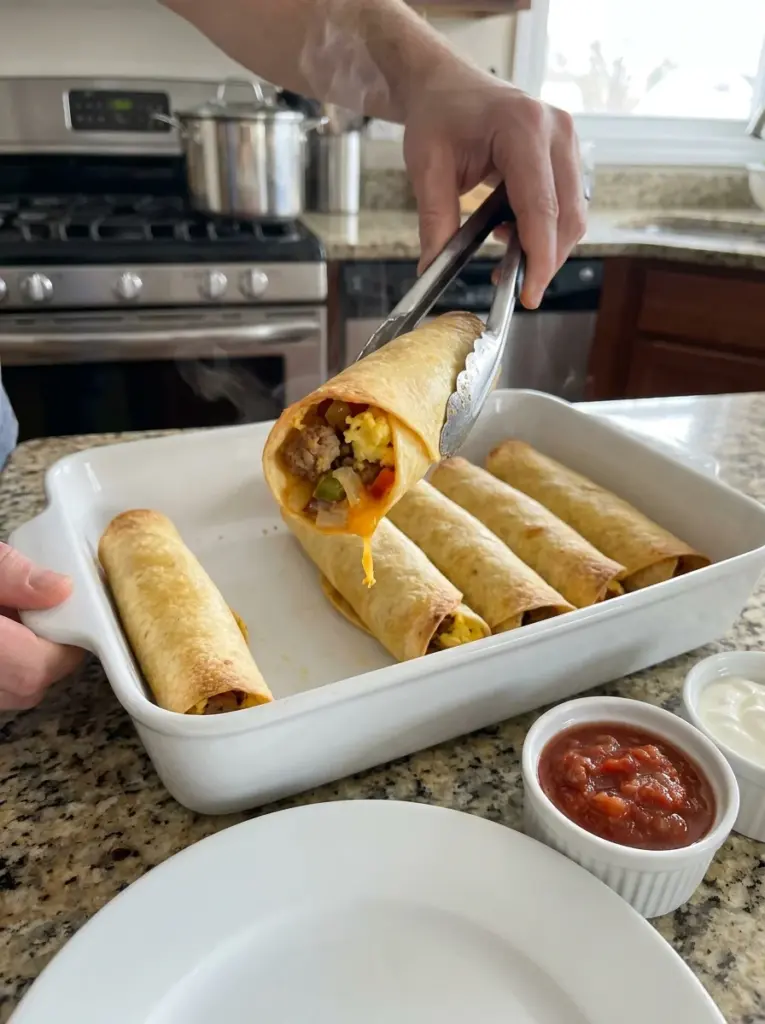 Baked Breakfast Taquitos