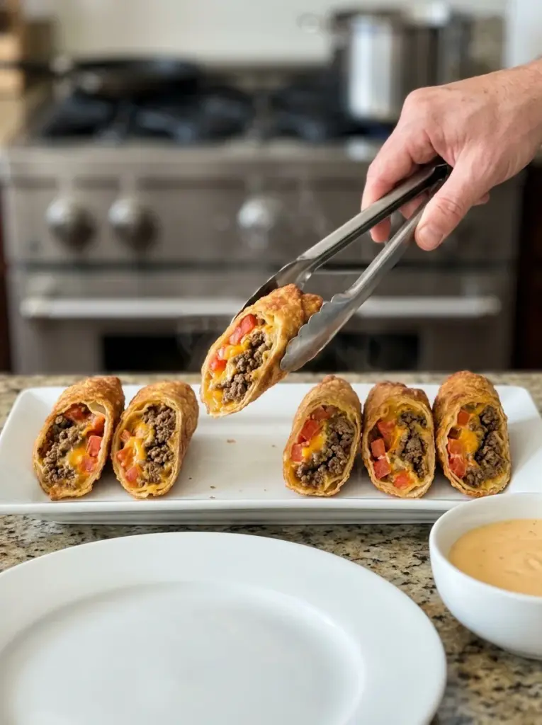 Beef Taco Egg Rolls