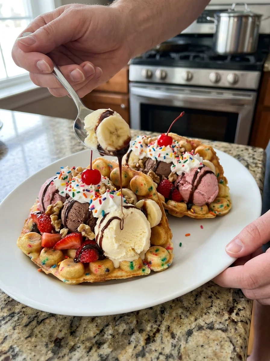 Bubble Waffle Banana Split Tacos image 2