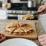 Caramelized Pineapple Chicken Quesadillas with Strawberry Salsa