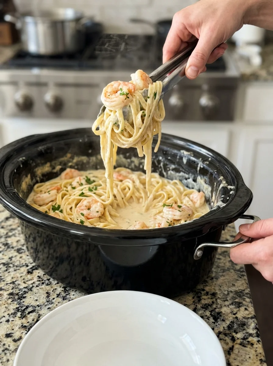 Creamy Crockpot Shrimp Alfredo image 2