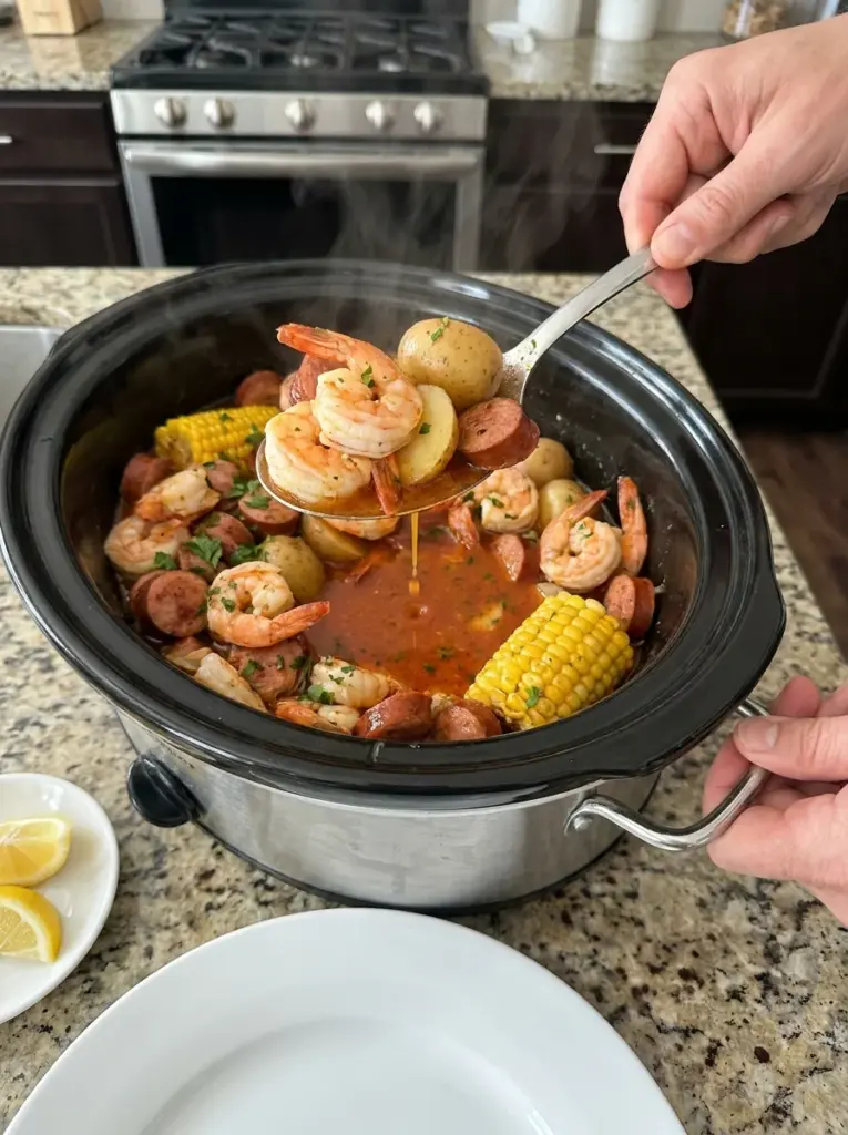 Crockpot Cajun Shrimp Boil