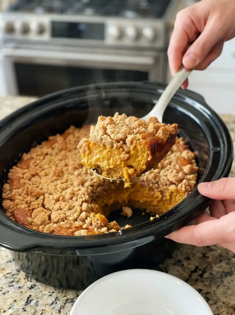 Crockpot Pumpkin Crunch Cake